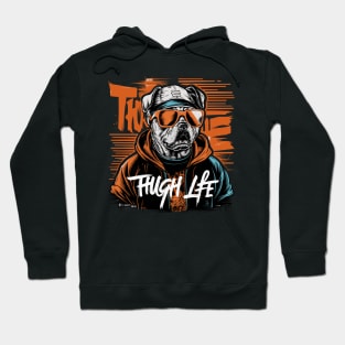 Thug Life Dog Design in Bold Colors Hoodie